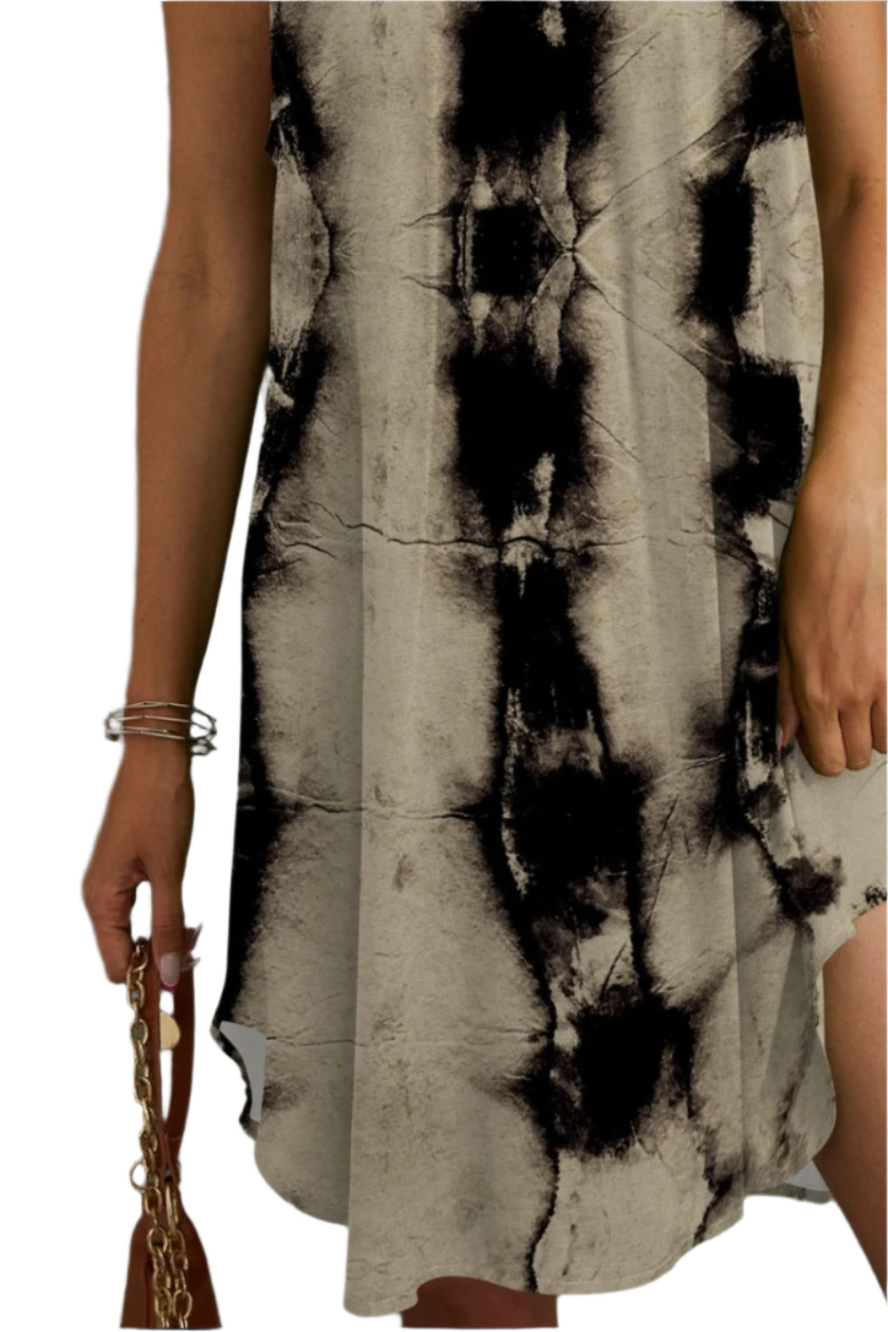 FAM-FAM Tie-Dye Grecian Neck Dress