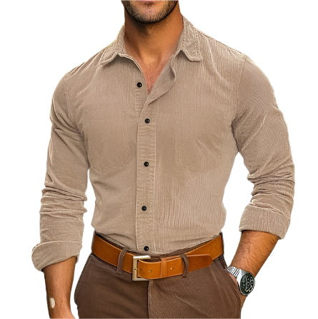 Men's Long Sleeve Corduroy Shirt