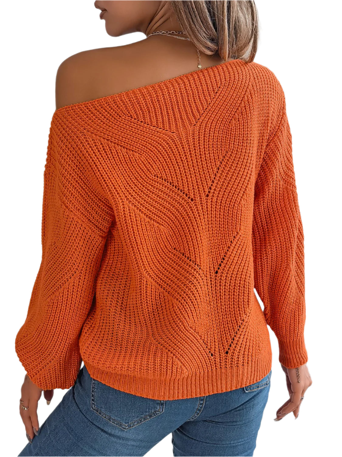 Openwork Long Sleeve Sweater