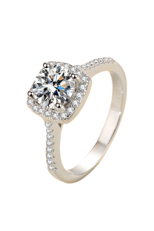 1 Carat Moissanite 925 Sterling Silver Ring