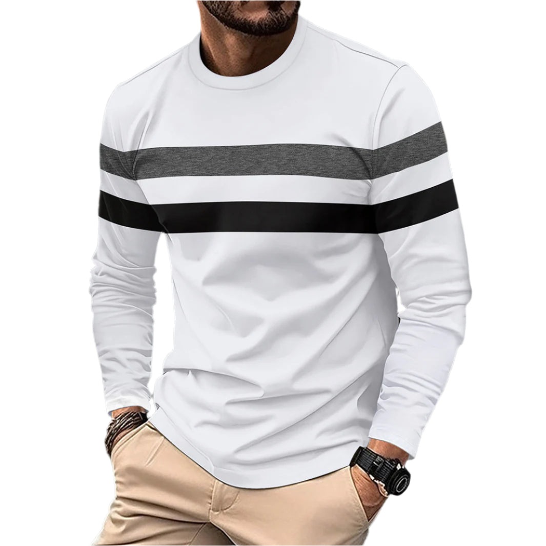 Men's Casual Striped Long Sleeve Shirt