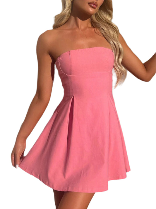 Devine Bow Back Tube Mini Dress