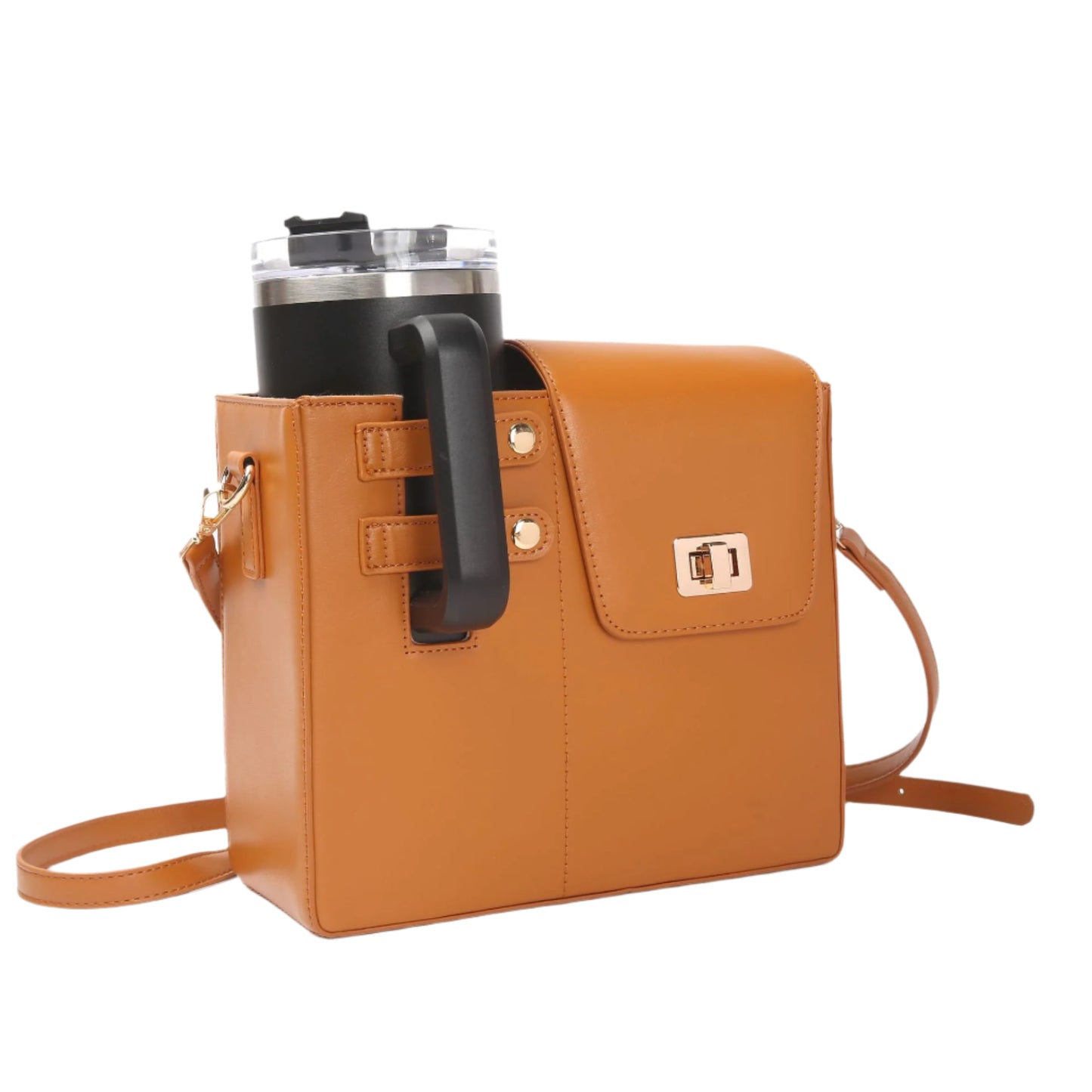 PU Leather Bottle Holder Shoulder Bag
