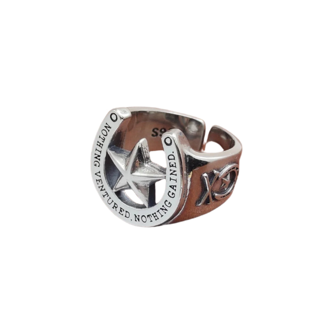Adjustable 925 Sterling Silver Horseshoe Ring