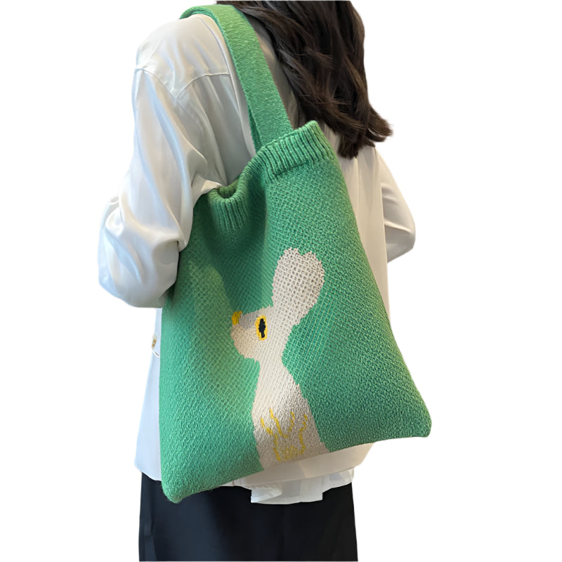 Knitted Rabbit Tote