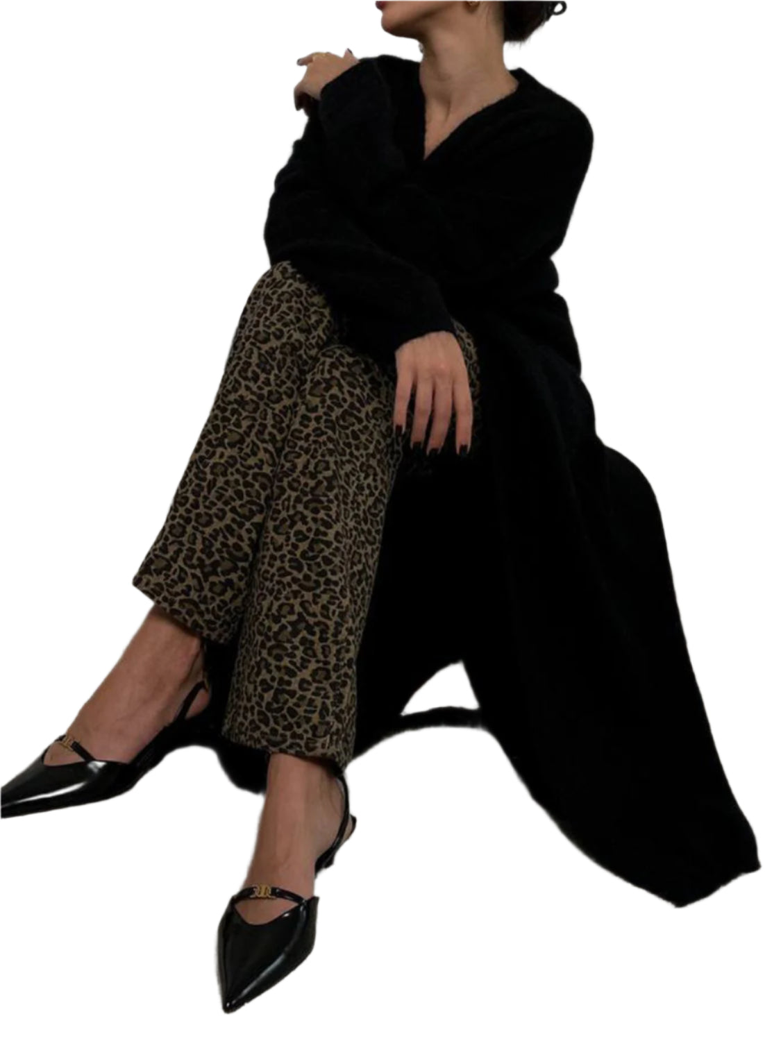 Fuzzy Open Front Solid Color Cardigan