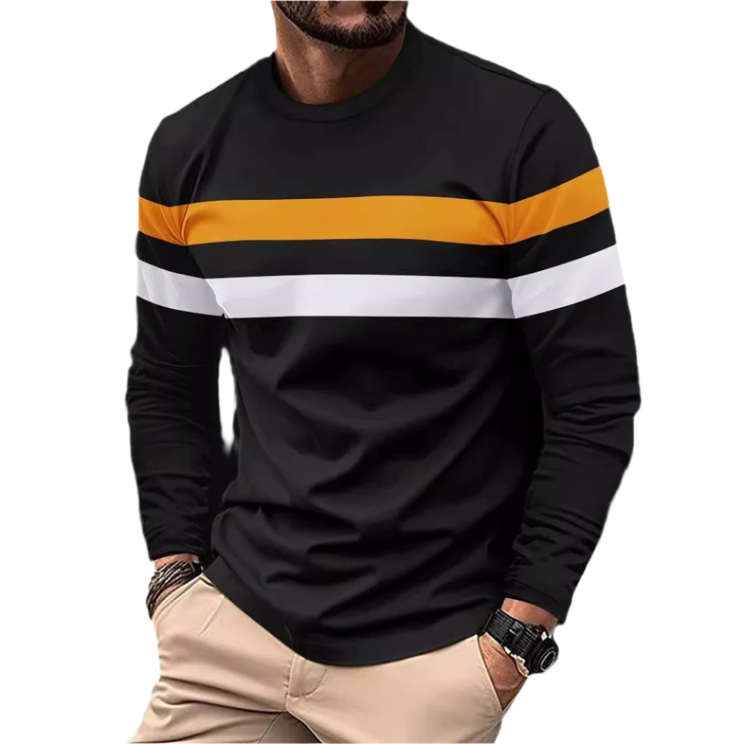 Men's Casual Striped Long Sleeve Shirt