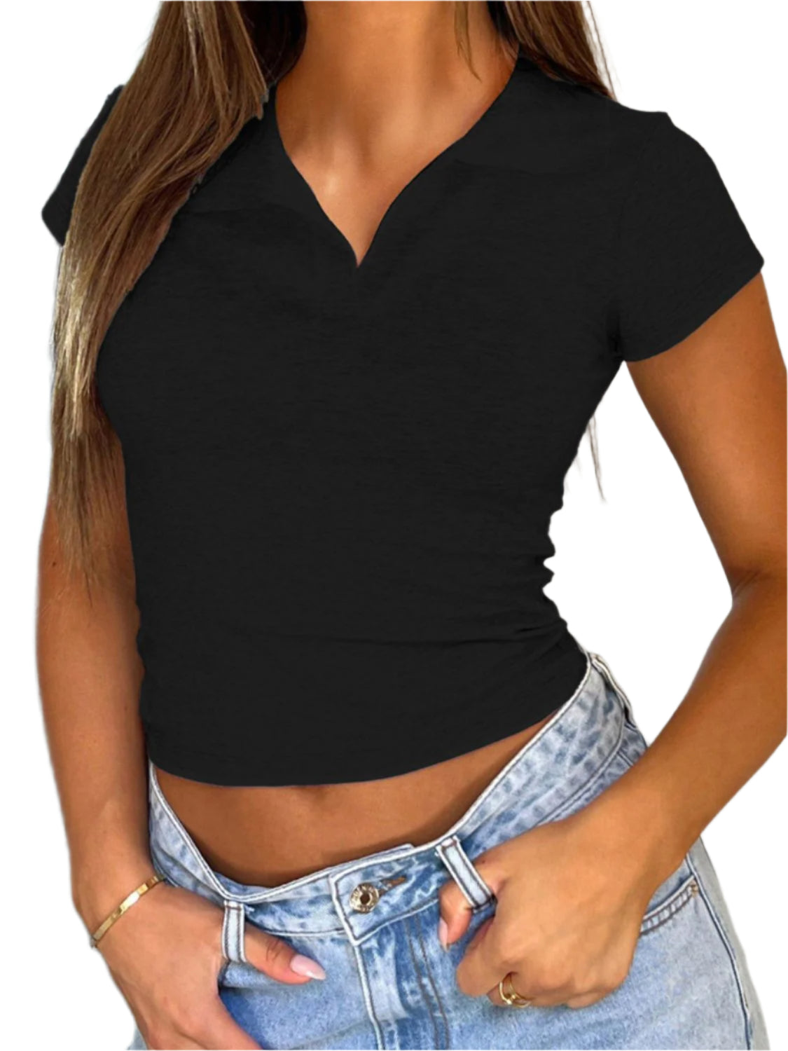 Devine Johnny Collar Short Sleeve T-Shirt