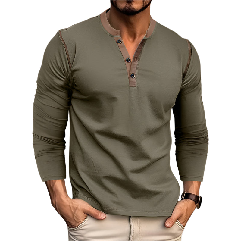 Men's Contrast Long Sleeve Shirt