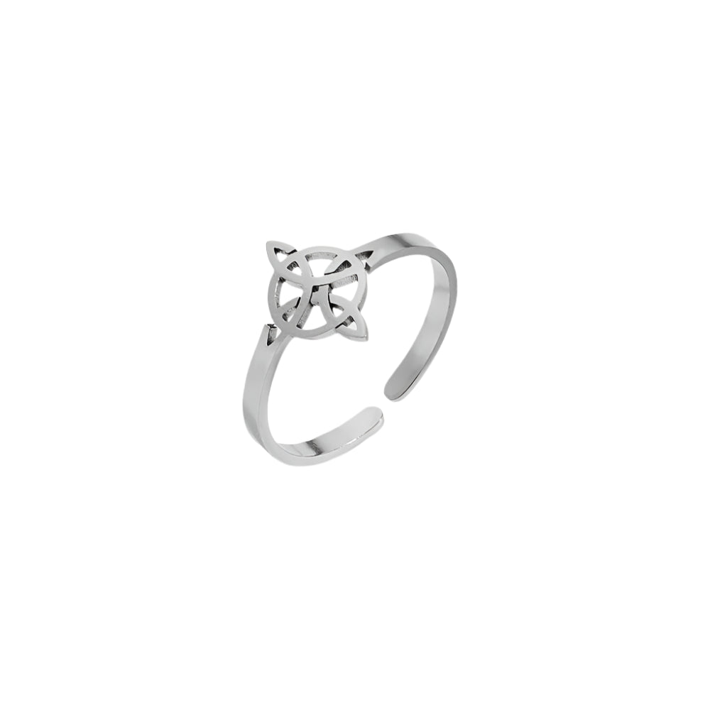 Stainless Steel Adjustable Witch Knot Ring