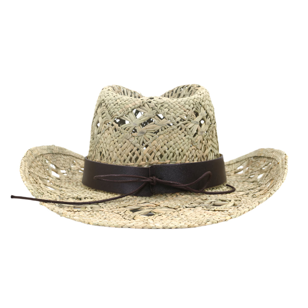 Hand Woven Steer Embellished Western Cowboy Hat
