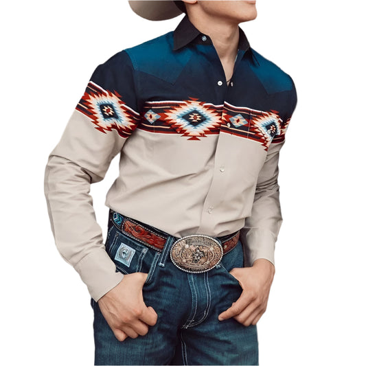 3D Print Collard Western Style Button Down Shirt