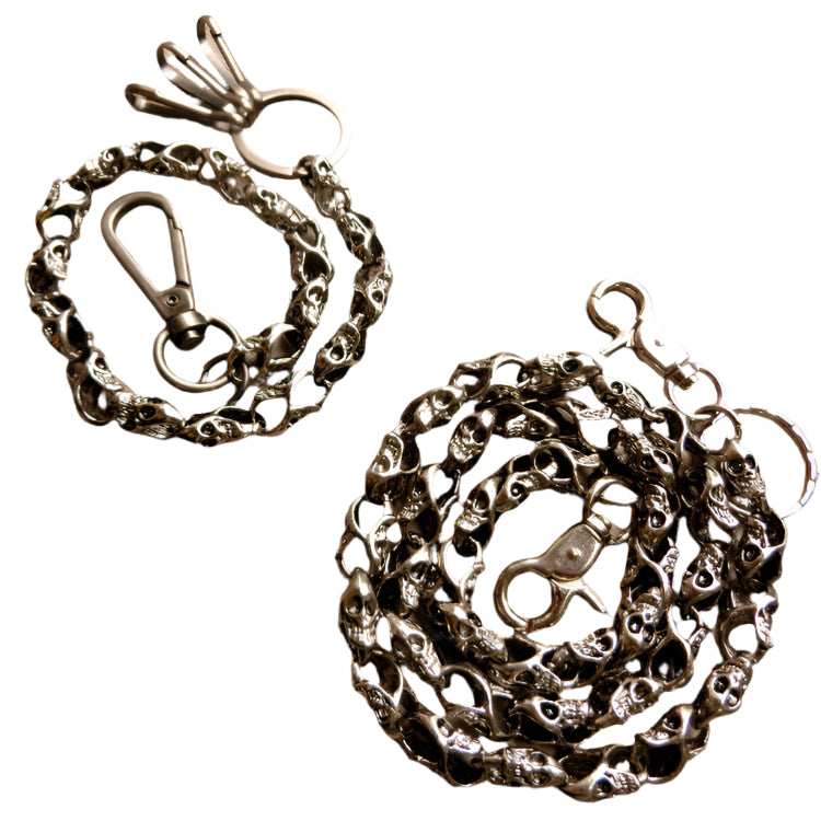 Men's Skull Metal Belt Loop Chain In Long and Short