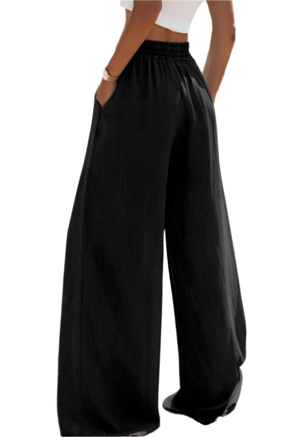 Drawstring Wide Leg Jeans