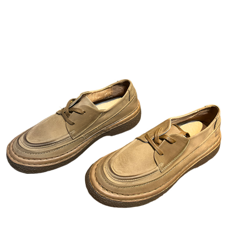 Men's Cowhide Leather Suede Lace Up Shoes