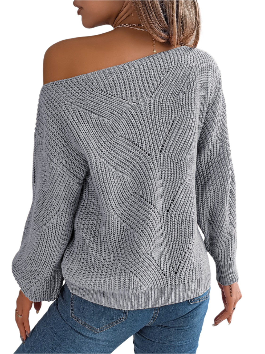 Openwork Long Sleeve Sweater