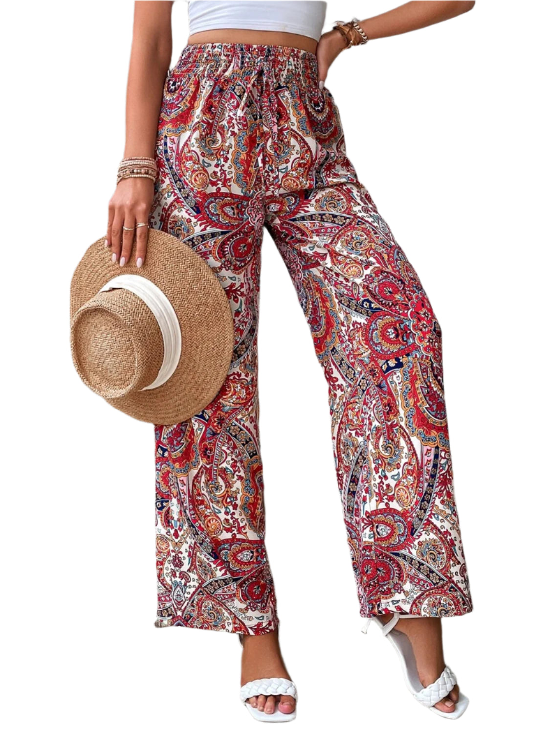 Printed Wide Leg Pants