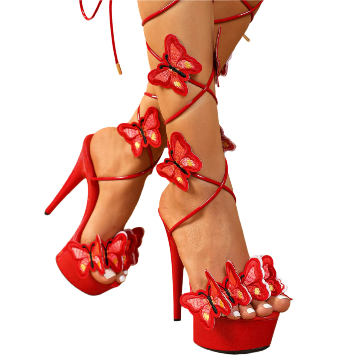 Strappy Butterfly High Heels