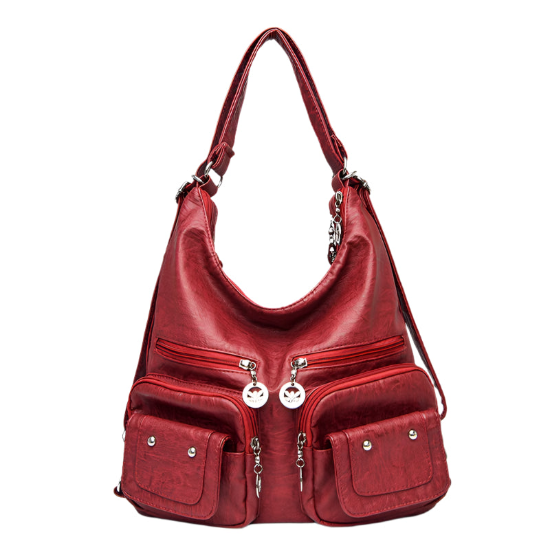Soft PU Leather Textured Shoulder Bag