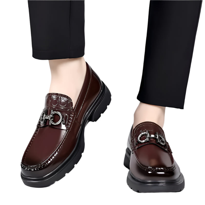 Men's Embellished Cowhide Leather Loafers