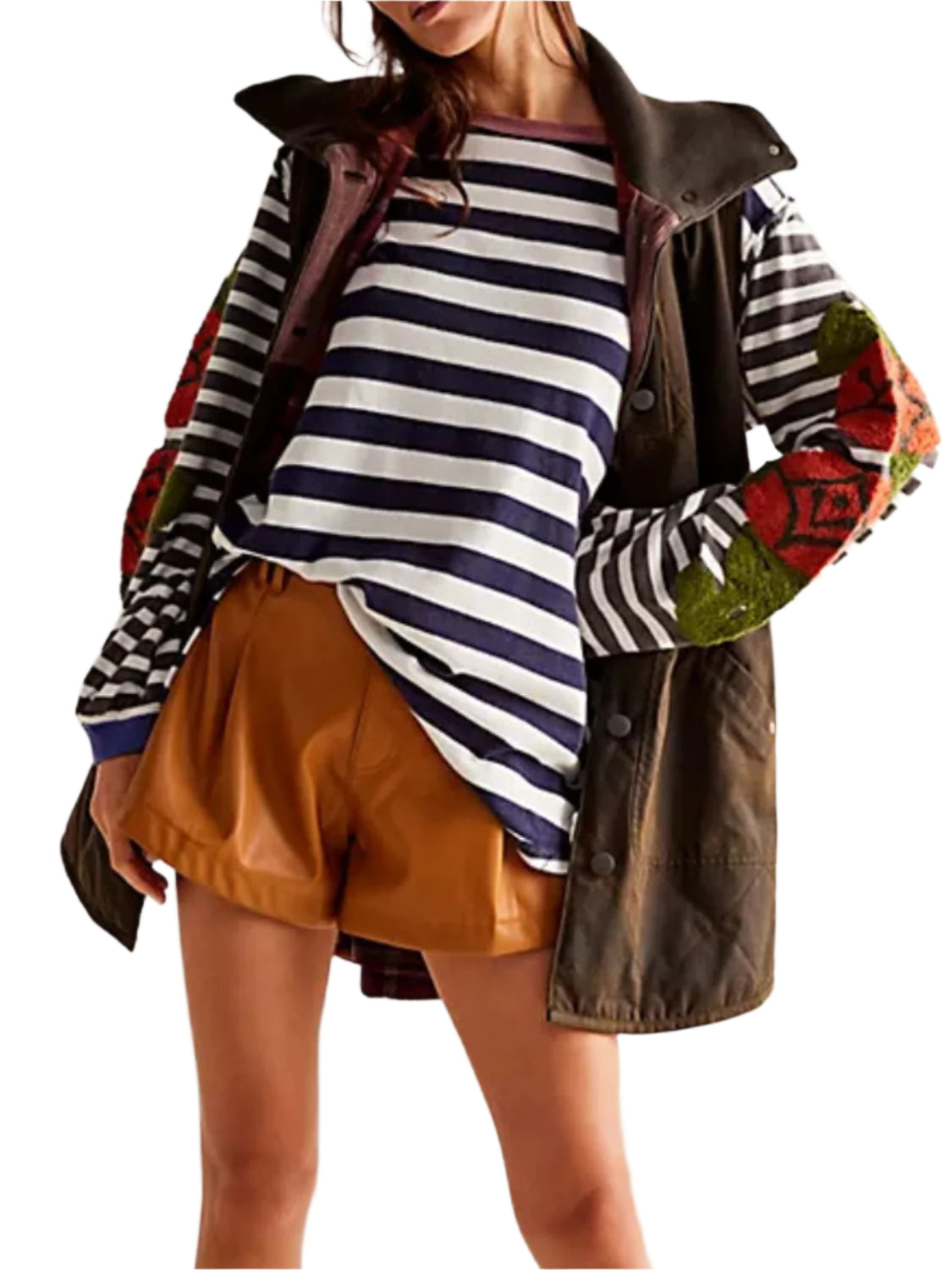 Striped Round Neck Long Sleeve Sweatshirt