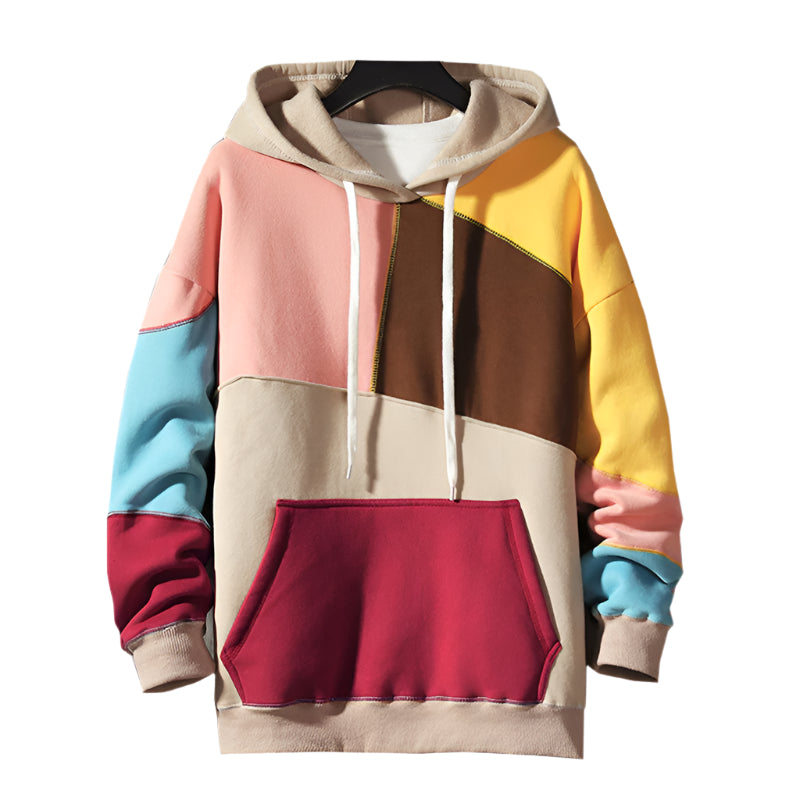 Men's Patchwork Hooded Sweatshirt