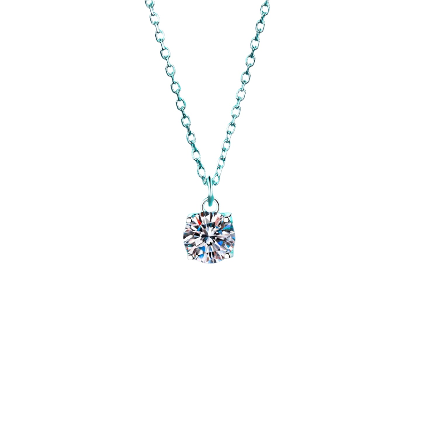1 Carat Moissanite 925 Sterling Silver Necklace