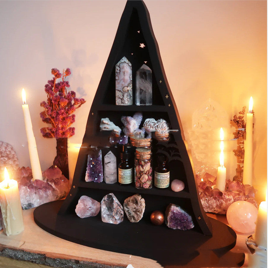 Resin Witch's Hat Crystal Display Shelf