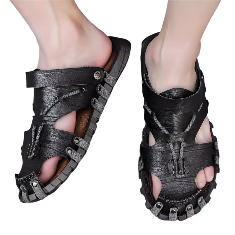 Men's Hand Sewn Breathable Cowhide Leather Sandals