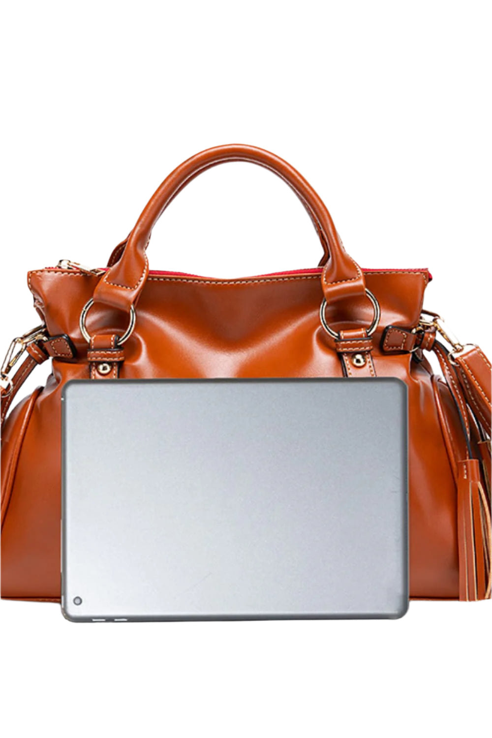 PU Leather Handbag with Tassels