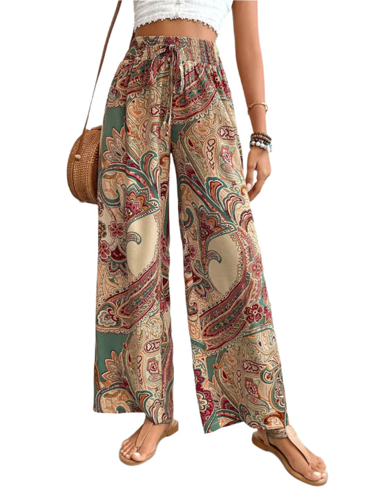 Printed Wide Leg Pants