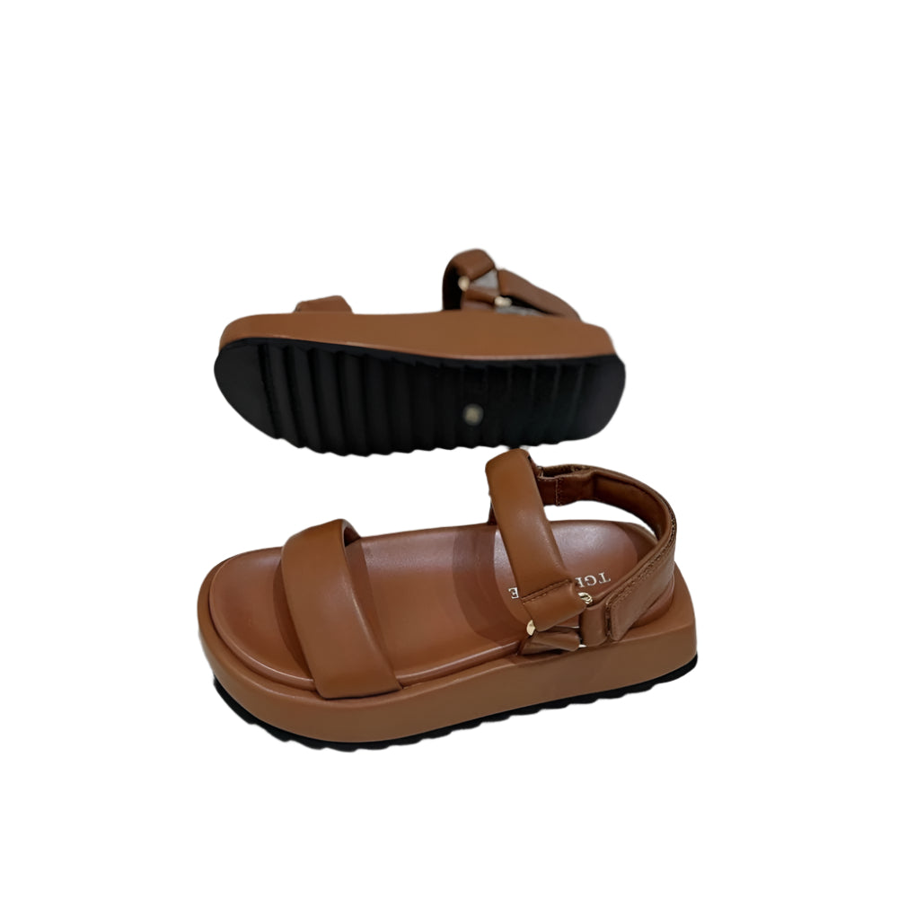 Sheepskin Round Toe Comfortable Strap Light Platform Sandals