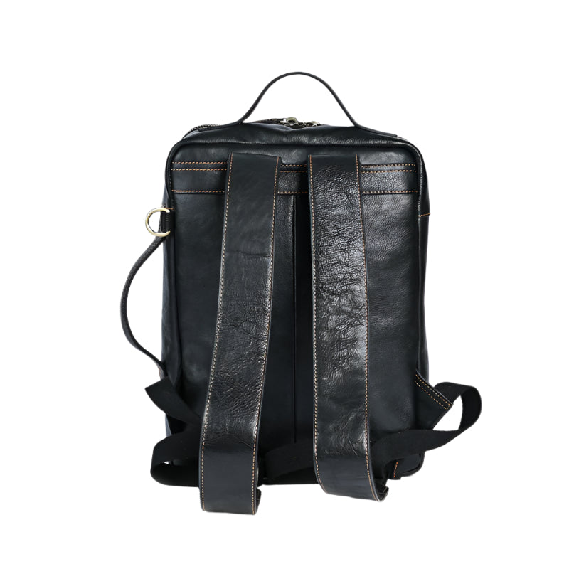Men's Native American Embossed Cowhide Leather Backpack