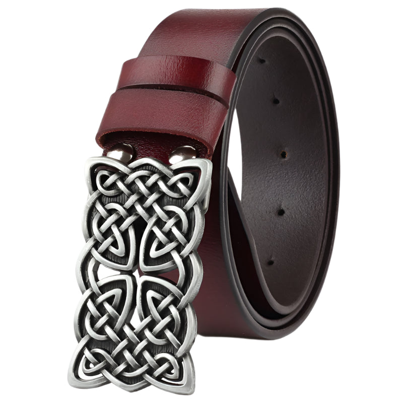 Cowhide Leather Belt Celtic Knot Buckle