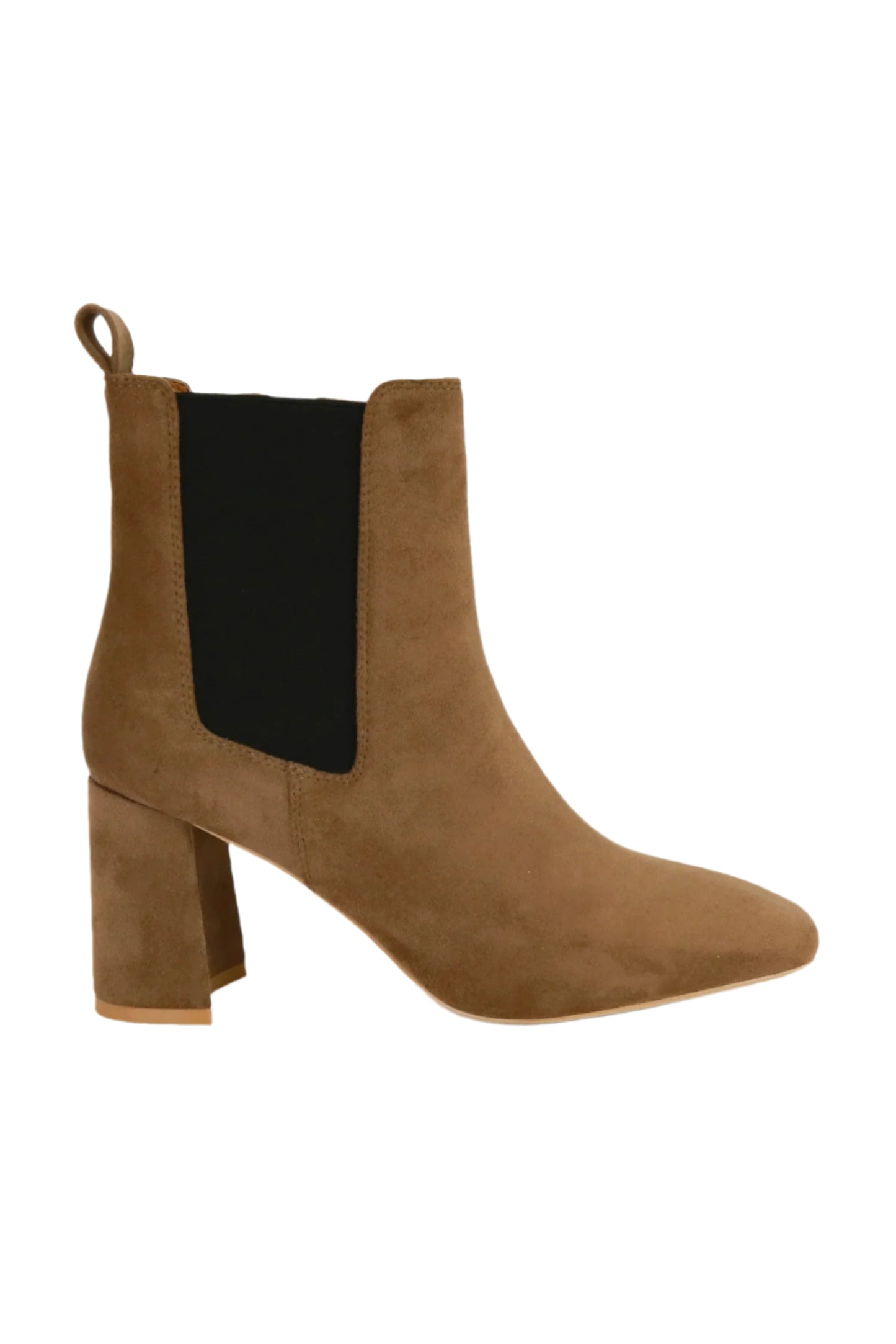 Beast Fashion Faux Suede Block Heel Chelsea Boots with Elastic Side Panel