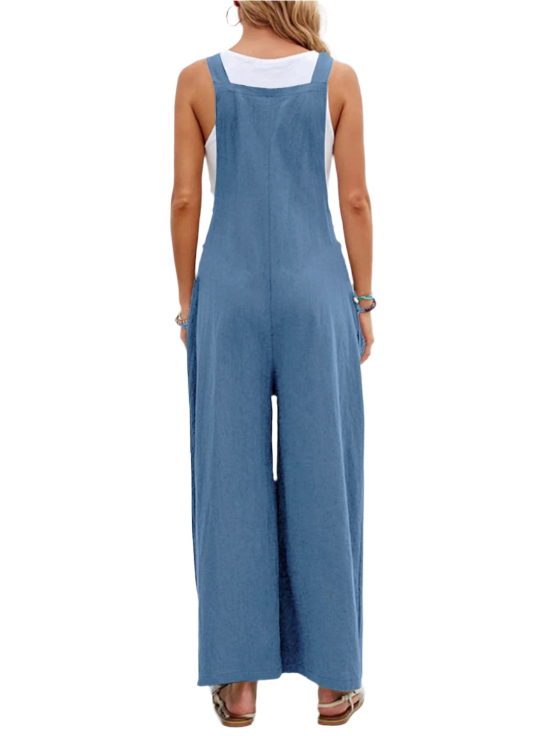 Full Size Square Neck Wide Strap Overalls