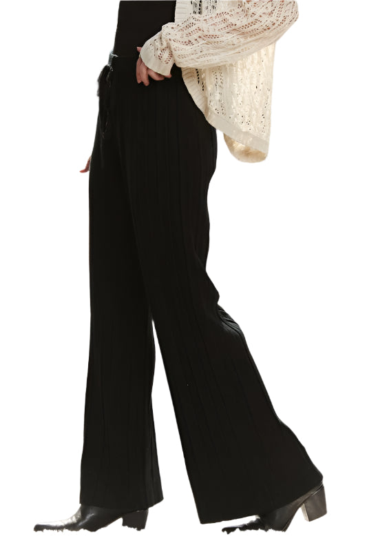 ADORA Tied Wide Leg Knit Pants