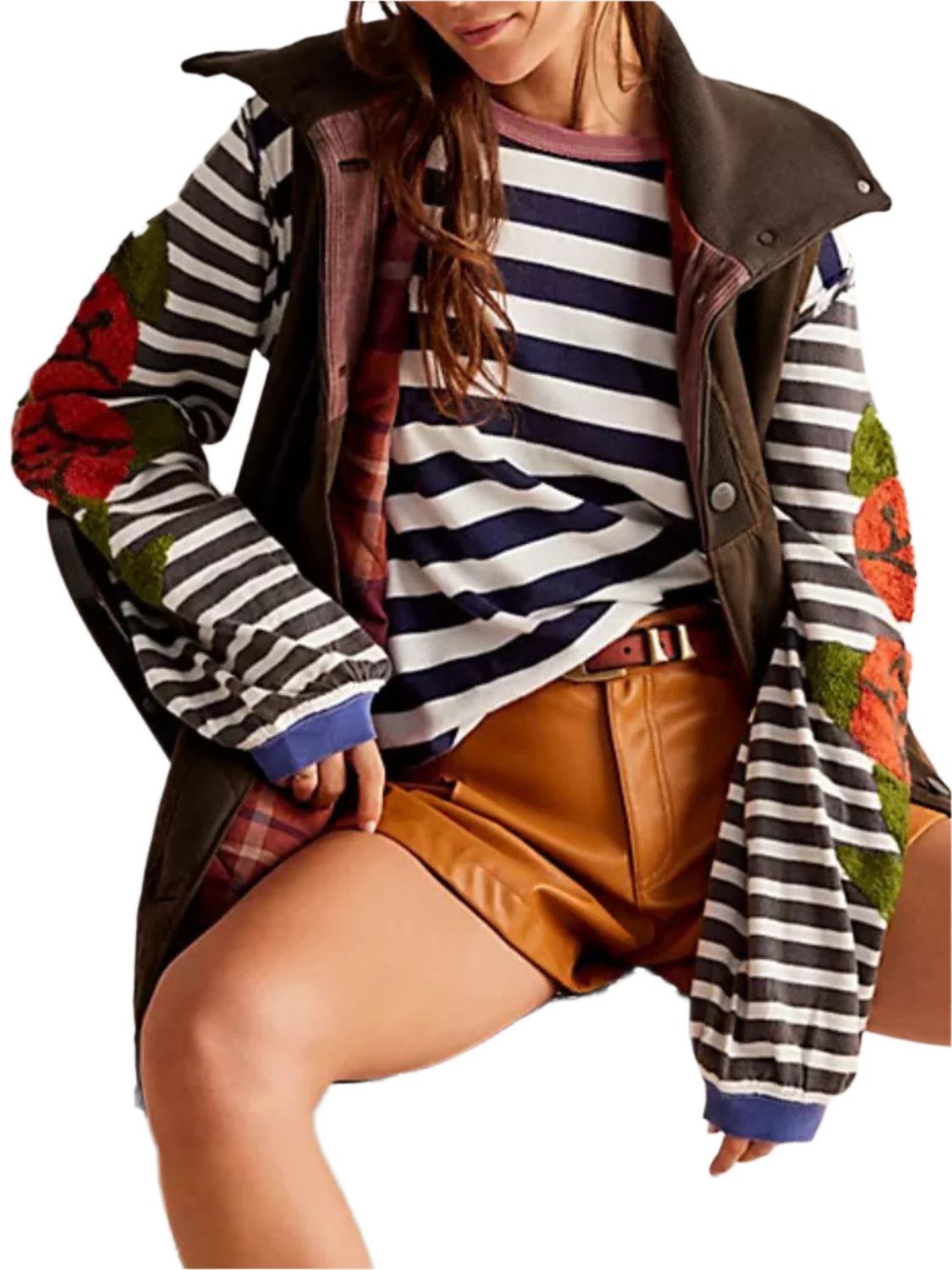 Striped Round Neck Long Sleeve Sweatshirt