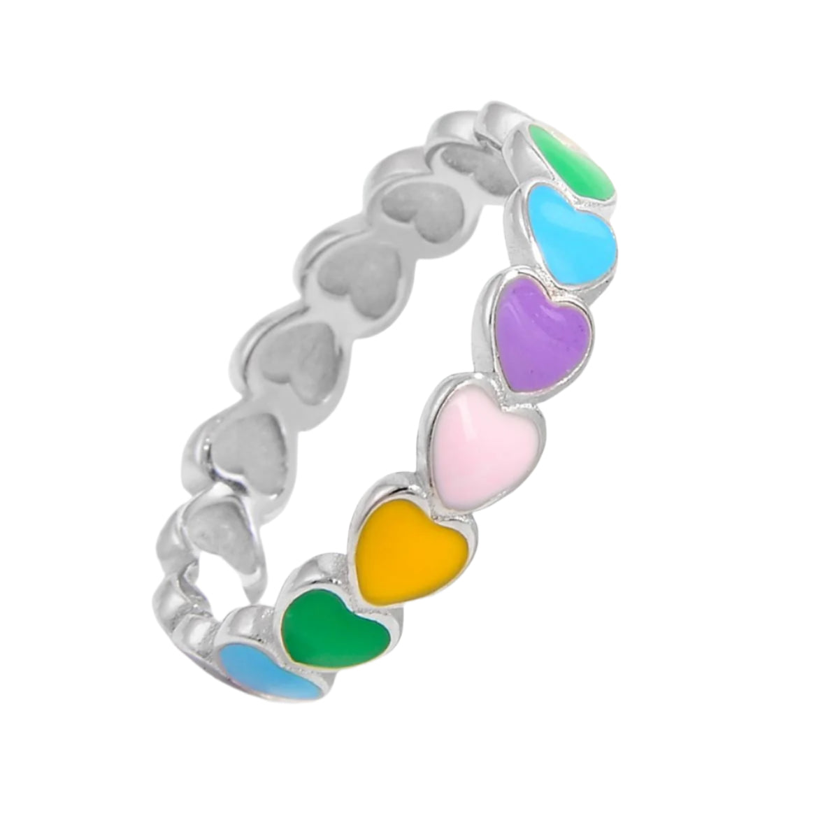 925 Sterling Silver Drip Oil Heart Ring