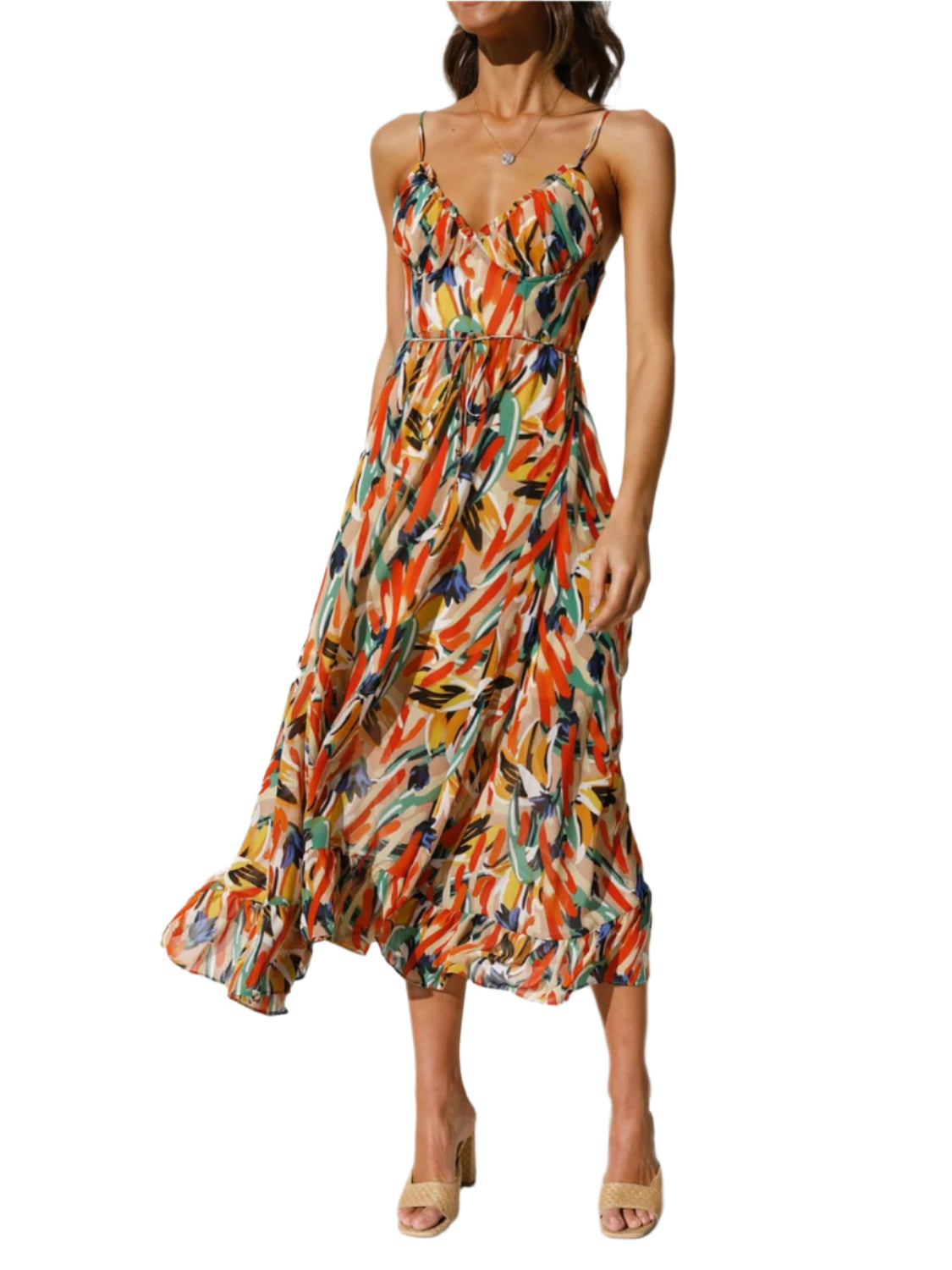 Printed Sleeveless Midi Cami dress