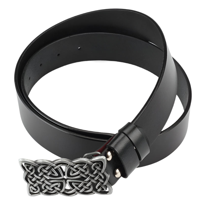 Cowhide Leather Belt Celtic Knot Buckle