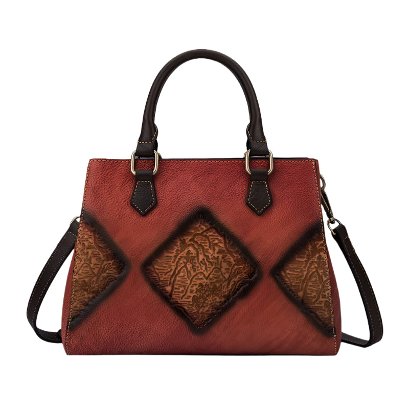 Cowhide Leather Diamond Bag