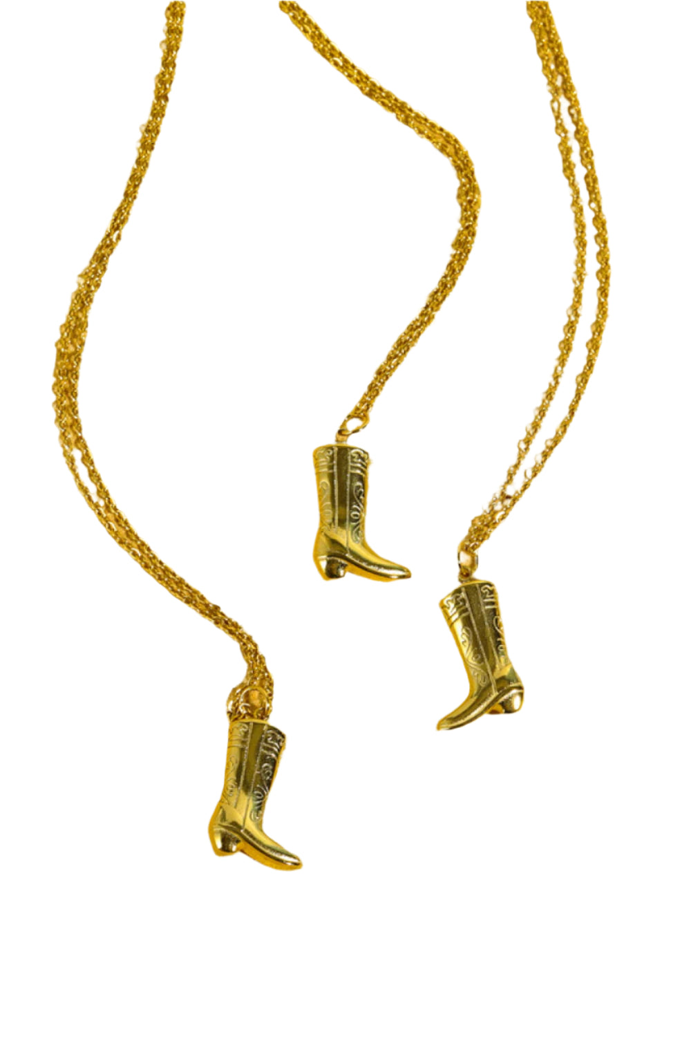 Cowboy Boot Pendant Stainless Steel Necklace