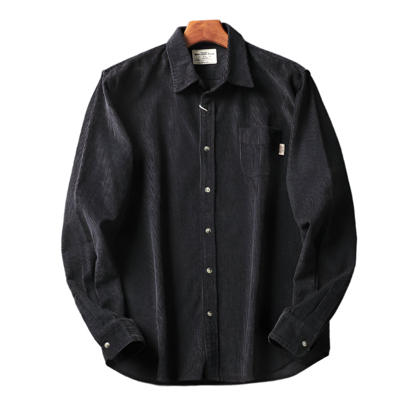 Men's Washed Corduroy Long Sleeve Shirt