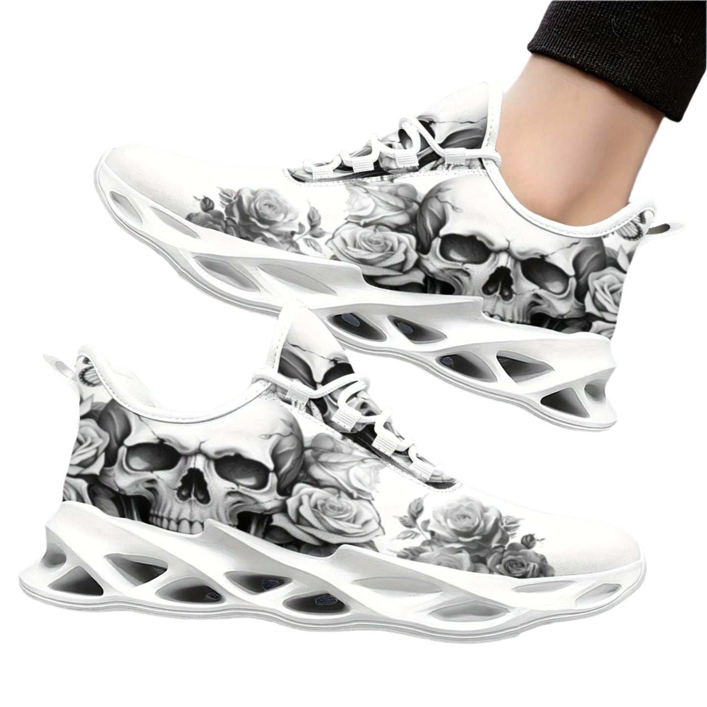 Men's Skull and Roses Athletic Shoes