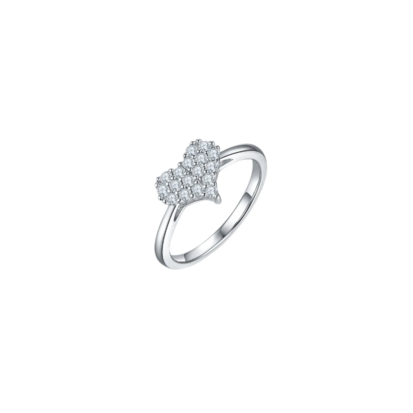Moissanite 925 Sterling Silver Heart Ring