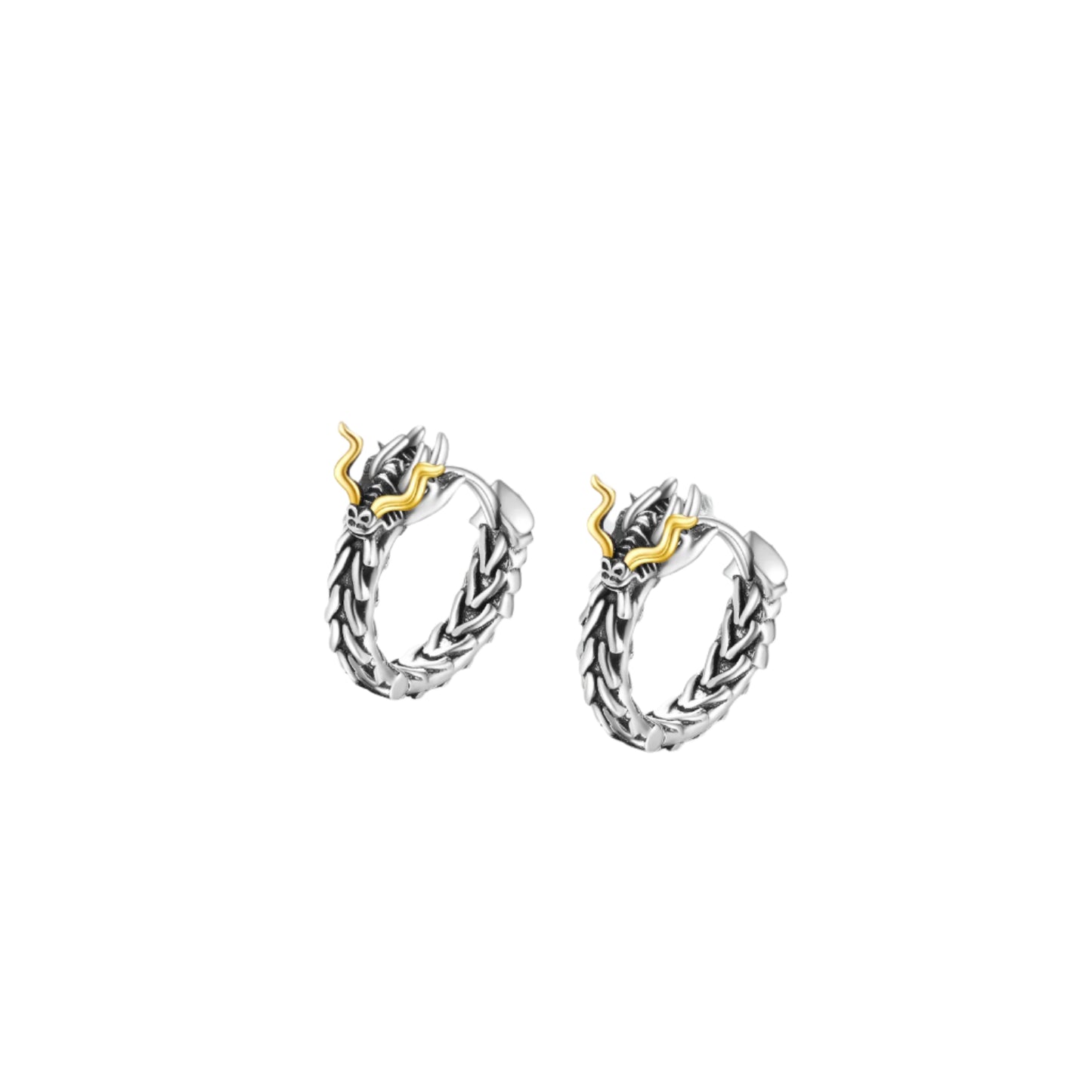 Dragon 925 Sterling Silver Hoop Earrings