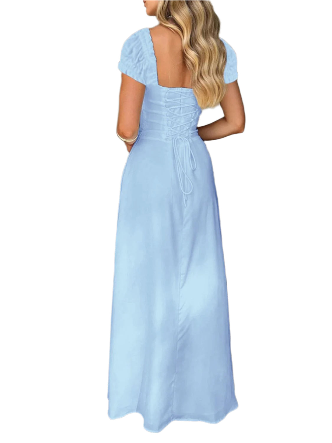 Devine Sweetheart Neck Short Sleeve Maxi Dress