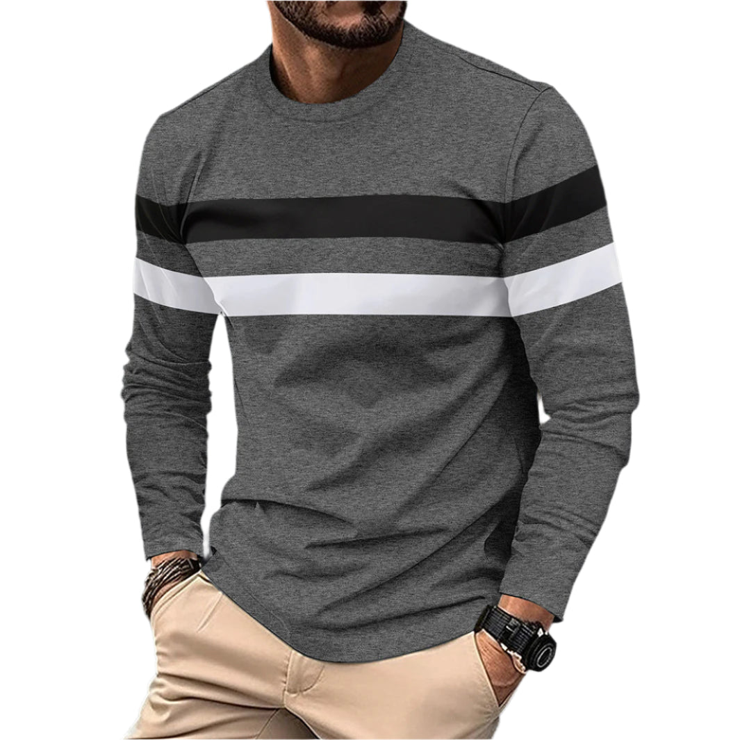 Men's Casual Striped Long Sleeve Shirt