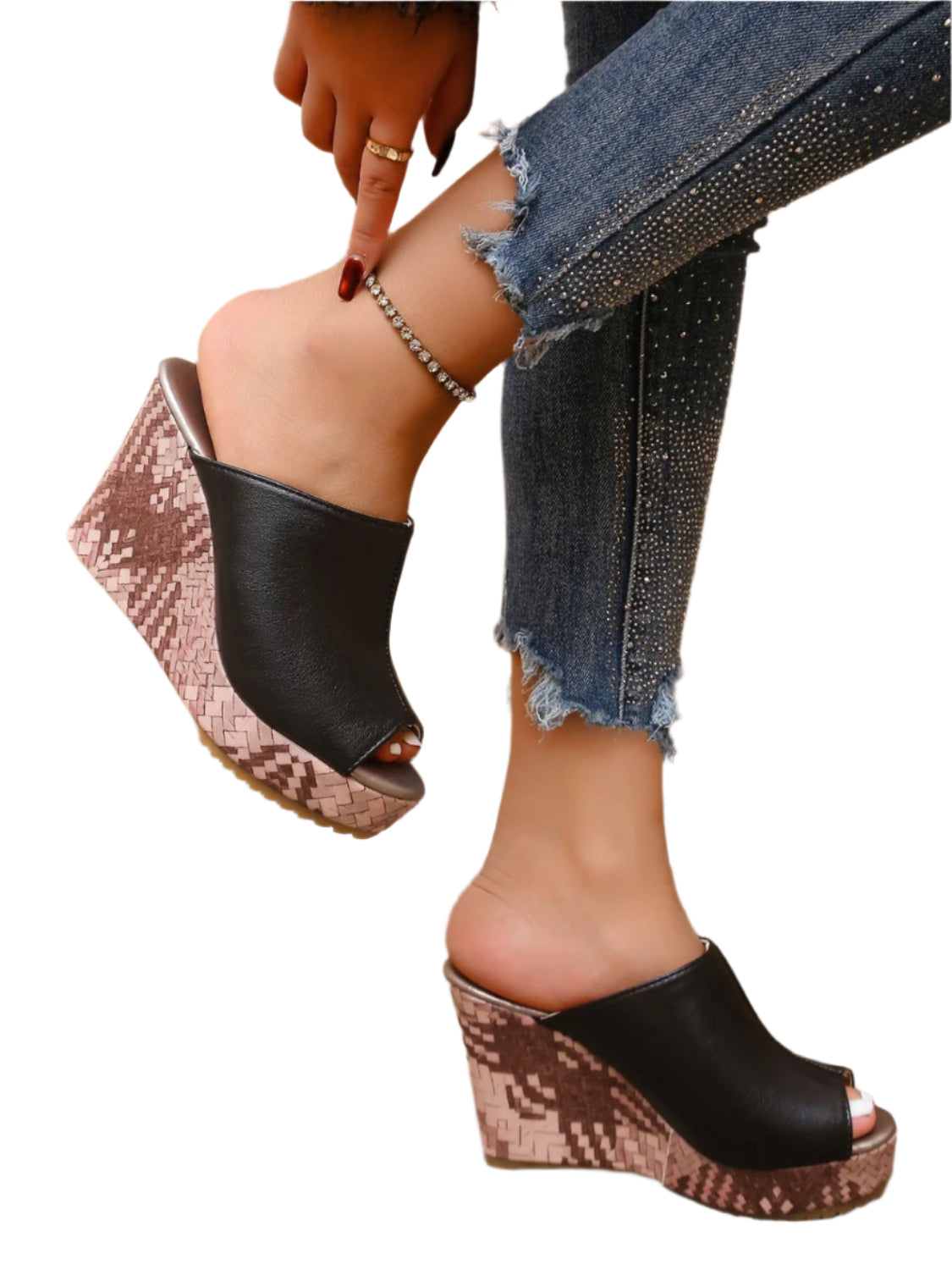 PU Leather High Heel Sandals